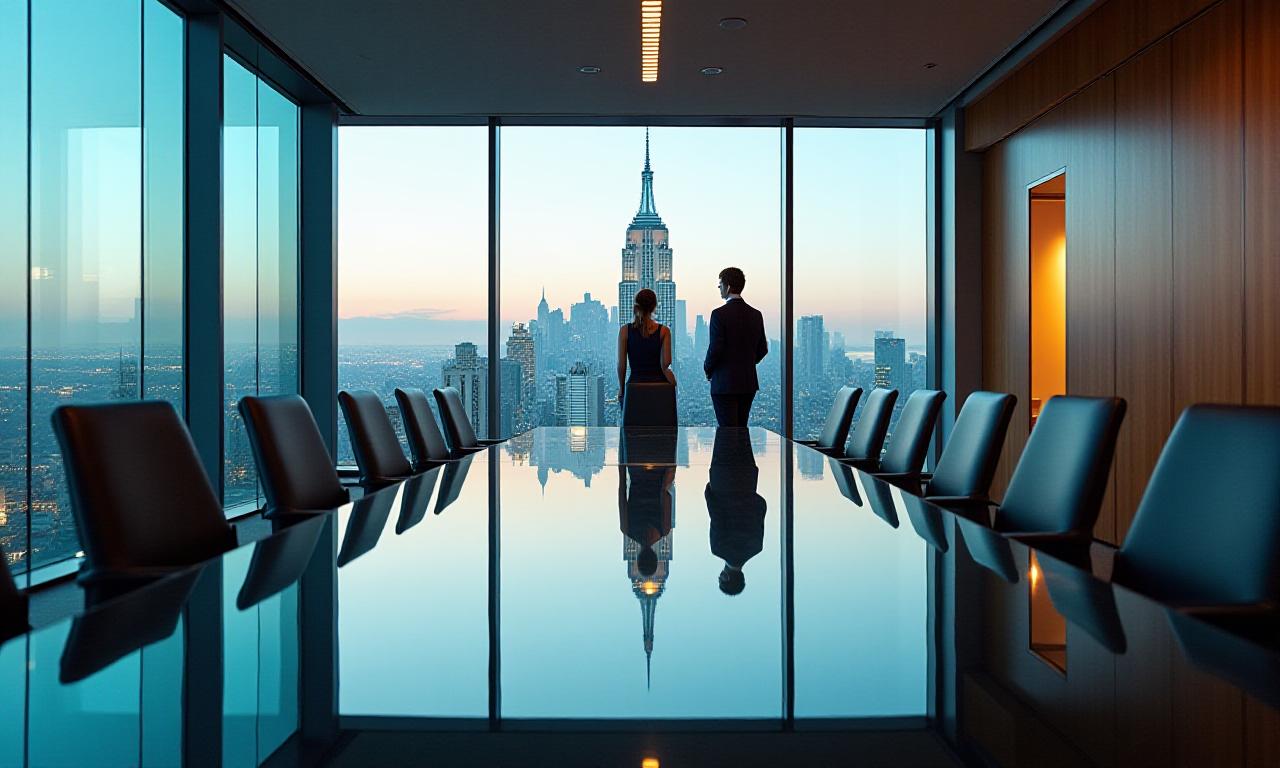 Strategic planning session in a modern New York boardroom